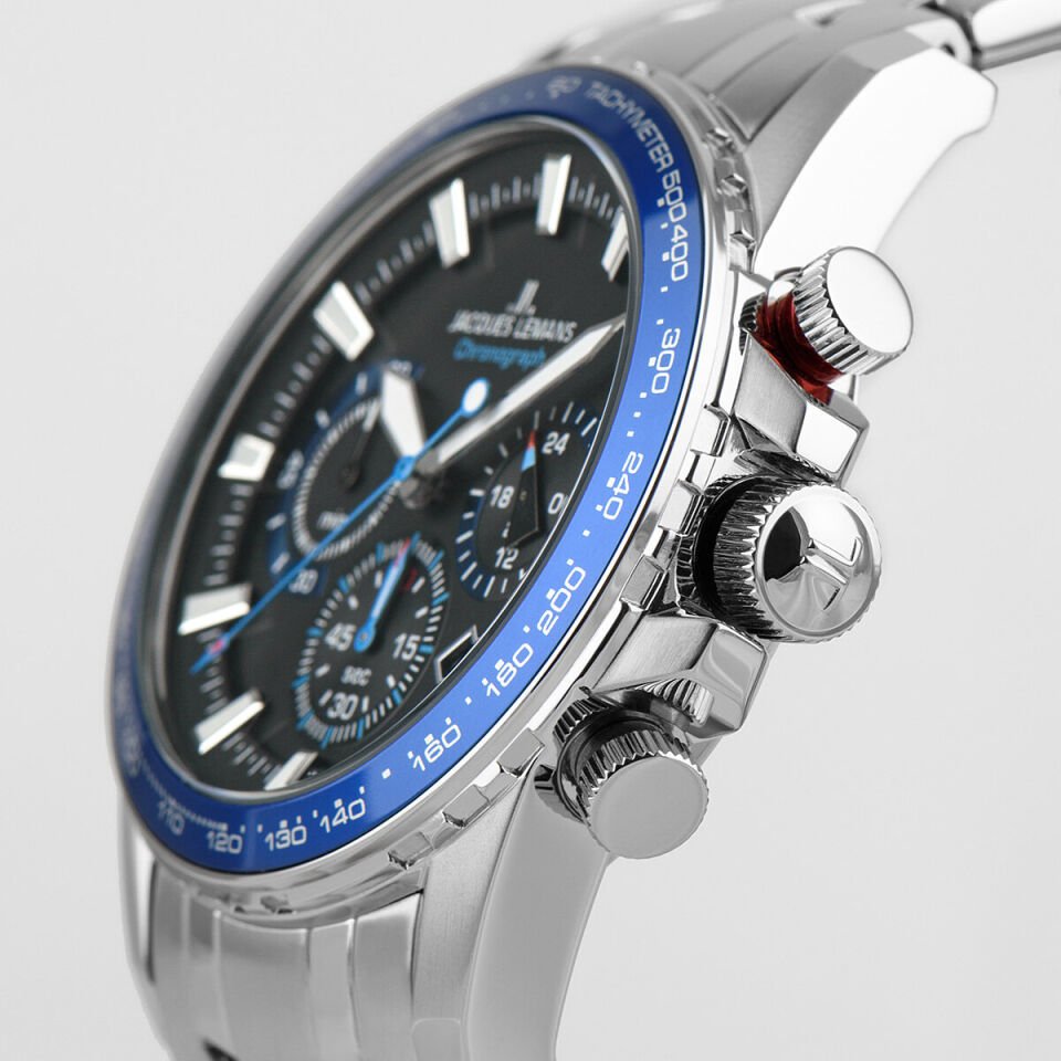 Jacques Lemans Liverpool JL.1-2099E Quartz Çelik Gri Siyah Kadran 10 ATM 42 mm Erkek Kol Saati