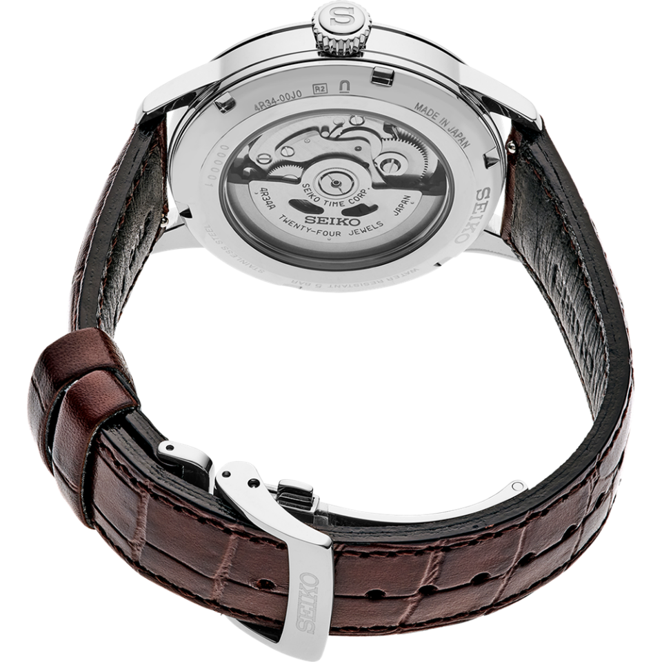 Seiko Presage SSK041J Otomatik Deri Kahverengi Krem Kadran 41 mm Erkek Kol Saati