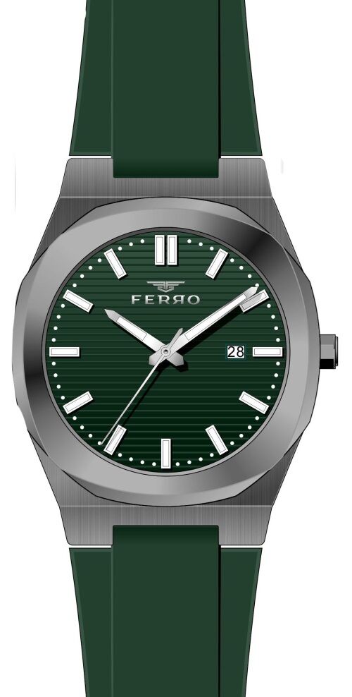 Ferro 41 mm Yeşil Silikon Kordon Erkek Kol Saati F11340D-ZJ F11340D-ZJ