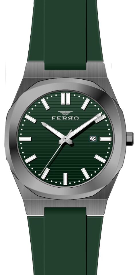 Ferro 41 mm Yeşil Silikon Kordon Erkek Kol Saati F11340D-ZJ F11340D-ZJ