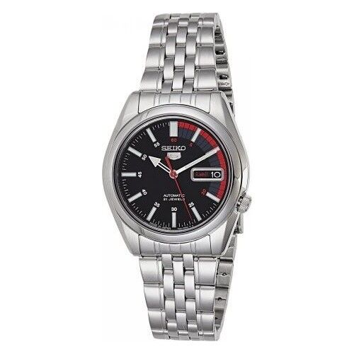 Seiko 5 Japan SNK375J1 36 mm Gri Çelik Otomatik Şeffaf Arka Kapaklı Erkek Kol Saati