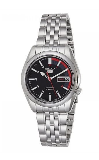 Seiko 5 Japan SNK375J1 36 mm Gri Çelik Otomatik Şeffaf Arka Kapaklı Erkek Kol Saati