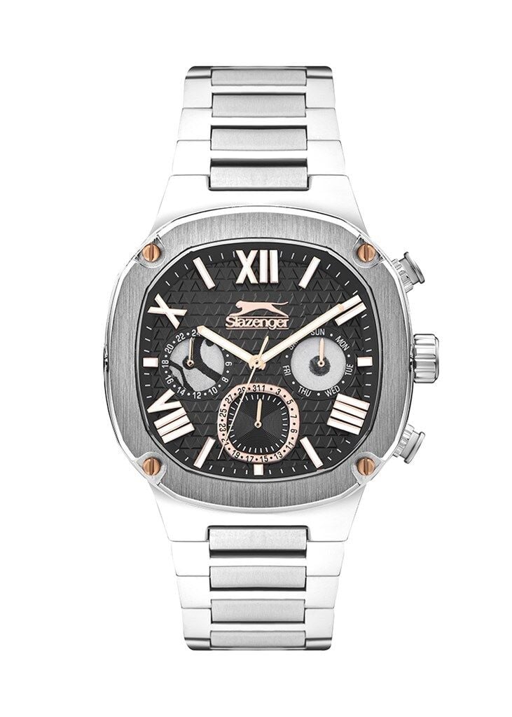 Slazenger SL.09.2320.2.03 Quartz Çelik Metalik Gri Siyah Kadran 44 mm Erkek Kol Saati
