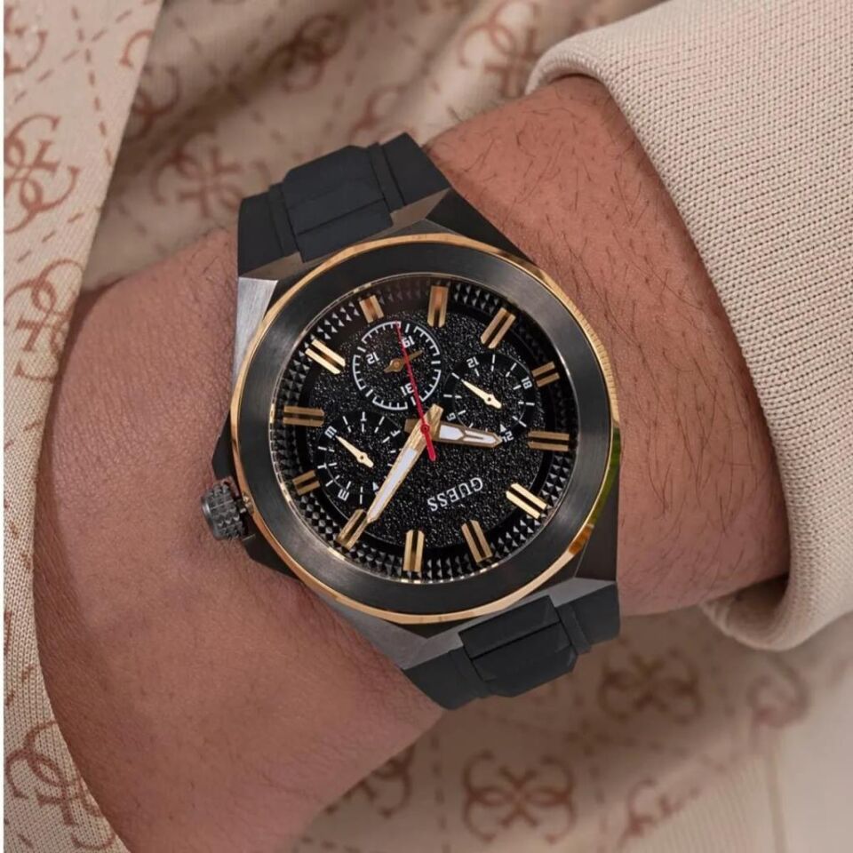 Guess GUGW0799G1 Quartz Silikon Siyah 46 mm Erkek Kol Saati