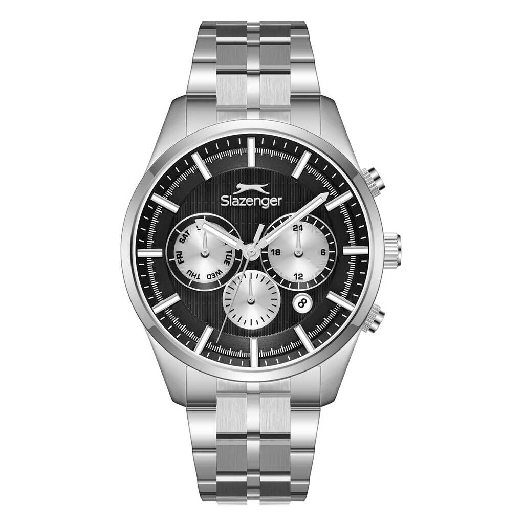 Slazenger SL.09.2483.2.01 Quartz Çelik Gri Siyah Kadran 42 mm Erkek Kol Saati