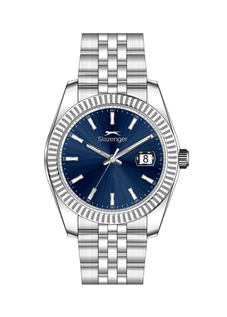 Slazenger SL.09.2509.1.03 Quartz Çelik Gri Mavi Kadran 42 mm Erkek Kol Saati