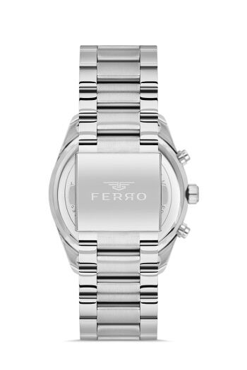 Ferro Gümüş Çelik Kordon Erkek Kol Saati FM11388A-L3 Fonksiyonları Aktif 3ATM Su Geçirmez