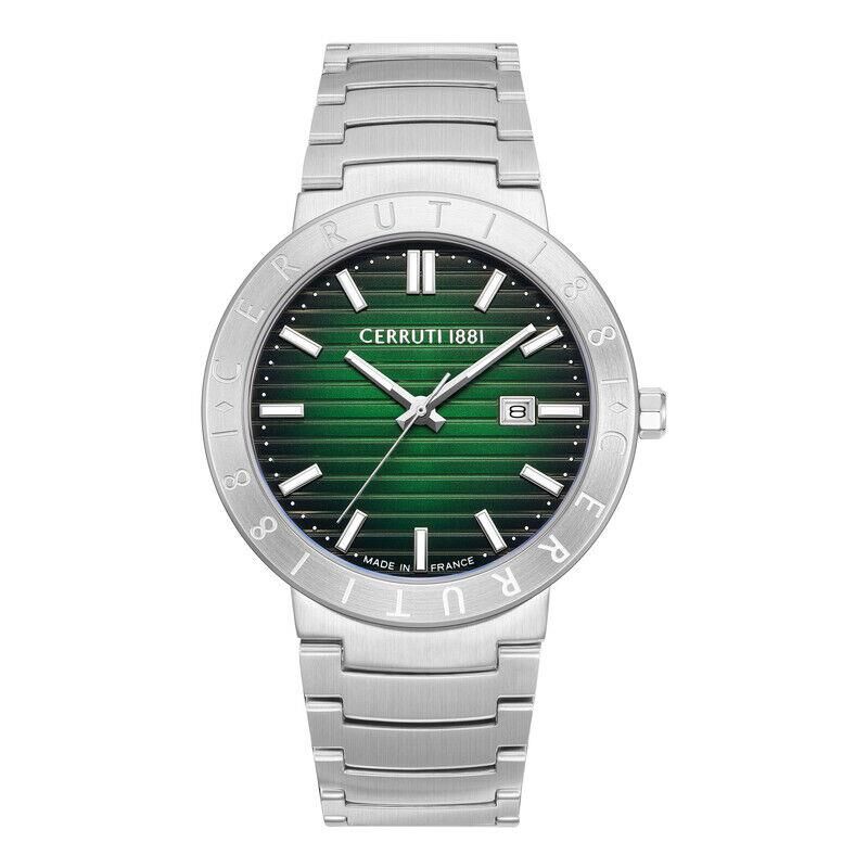 Cerruti 1881 CIWGA0043103 Quartz Çelik Gri Yeşil Kadran 42 mm Erkek Kol Saati