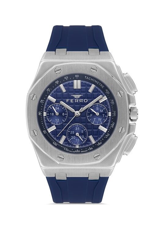 Ferro Quartz Silikon Lacivert 43 mm Fonksiyonları Aktif Erkek Kol Saati