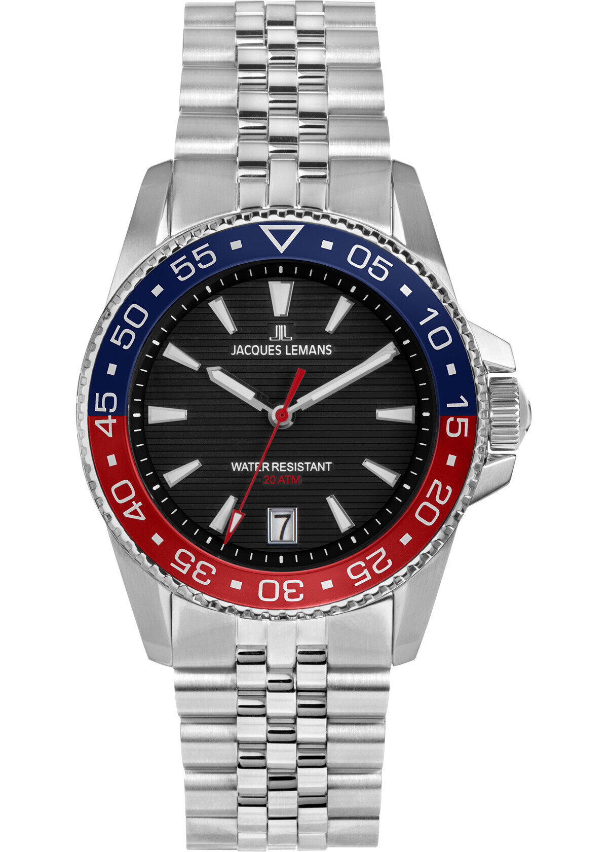 Jacques Lemans Liverpool JL.1-2205K Quartz Çelik Gri Siyah Kadran 20 ATM 41 mm Erkek Kol Saati