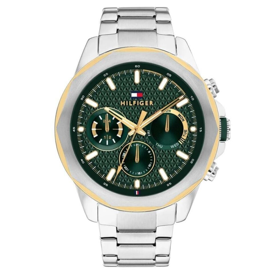 Tommy Hilfiger TH1710651 Quartz Çelik Gri Yeşil Kadran 46 mm Erkek Kol Saati