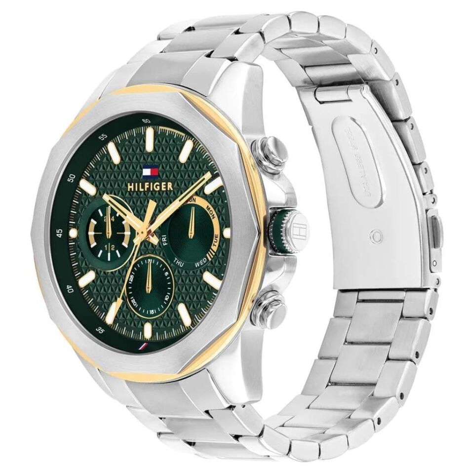 Tommy Hilfiger TH1710651 Quartz Çelik Gri Yeşil Kadran 46 mm Erkek Kol Saati