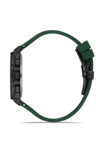 Ferro Quartz Silikon Yeşil Siyah Kadran 43 mm Erkek Kol Saati