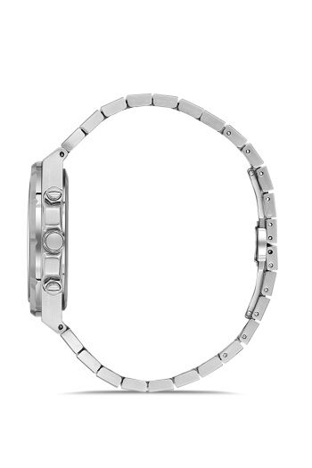Ferro Quartz Çelik Metalik Gri Turkuaz Kadran 42 mm Erkek Kol Saati