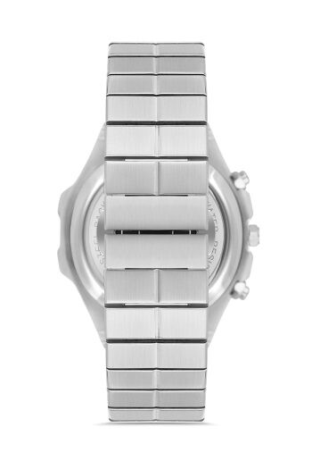 Ferro Quartz Çelik Metalik Gri Turkuaz Kadran 42 mm Erkek Kol Saati