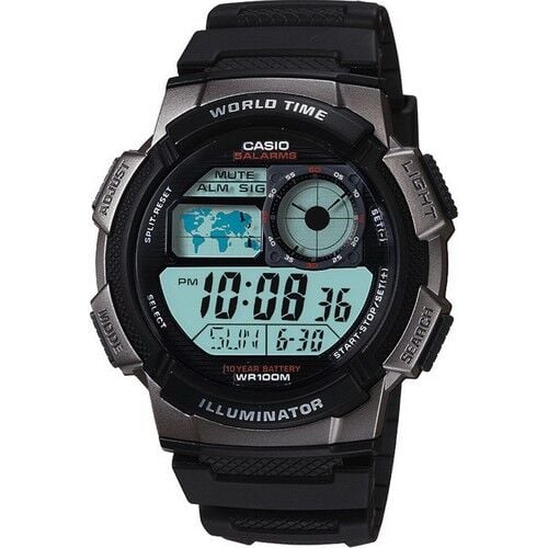 Casio AE-1000W-1BVDF Quartz Silikon Siyah 10 ATM 44 mm Erkek Kol Saati