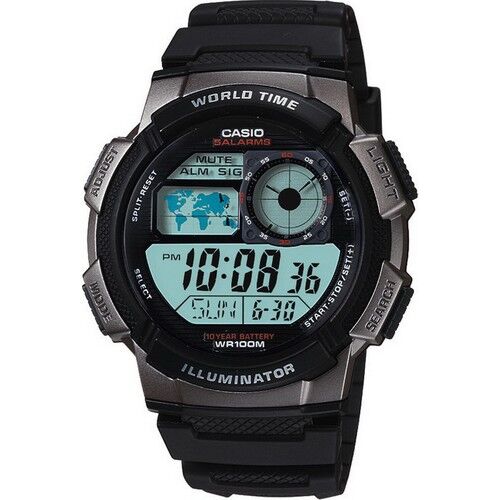 Casio AE-1000W-1BVDF Quartz Silikon Siyah 10 ATM 44 mm Erkek Kol Saati