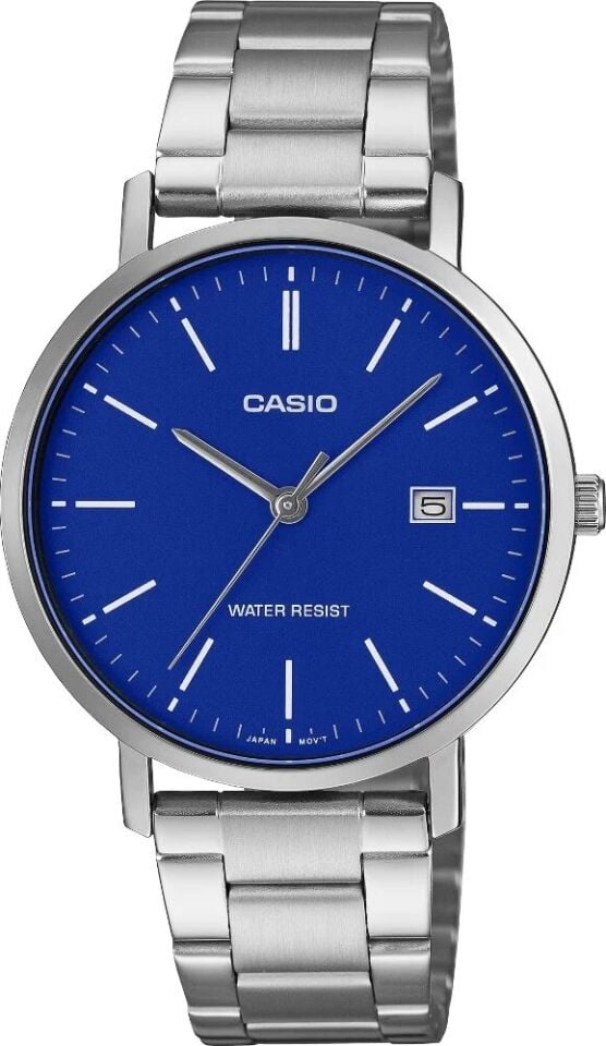 Casio MTP-VT05D-2EDF Quartz Çelik Gri Mavi Kadran 37 mm Erkek Kol Saati