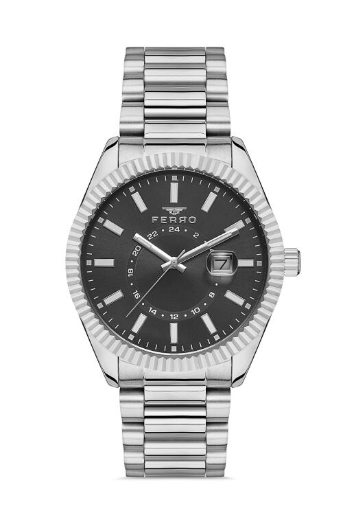 Ferro F11288A-A2 43 mm Gümüş Erkek Kol Saati