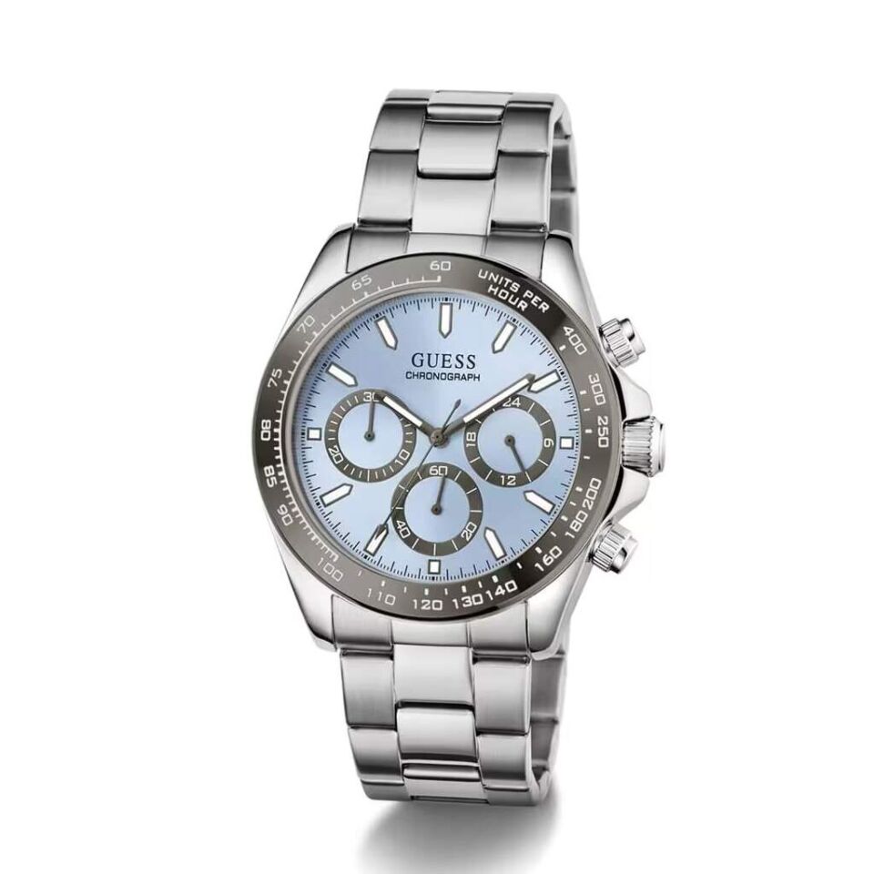 Guess GUGW1058G1 Quartz Çelik Gri Mavi Kadran 42 mm Erkek Kol Saati
