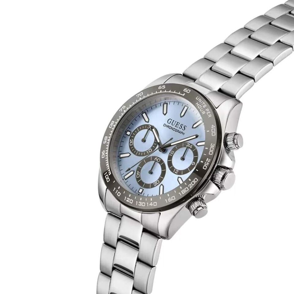 Guess GUGW1058G1 Quartz Çelik Gri Mavi Kadran 42 mm Erkek Kol Saati