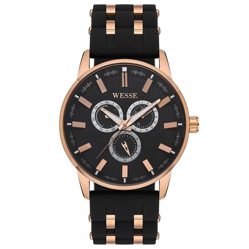 Wesse WWG206702 Quartz Silikon Rose/Siyah 45 mm Erkek Kol Saati