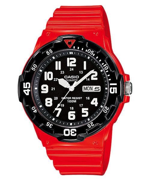 Casio MRW-200HC-4BVDF Quartz Silikon Kırmızı Siyah Kadran 10 ATM 45 mm Erkek Kol Saati