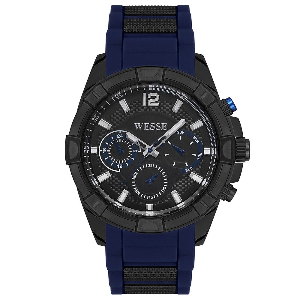 Wesse WWG401803 Quartz Silikon Siyah Kadran 46 mm Erkek Kol Saati