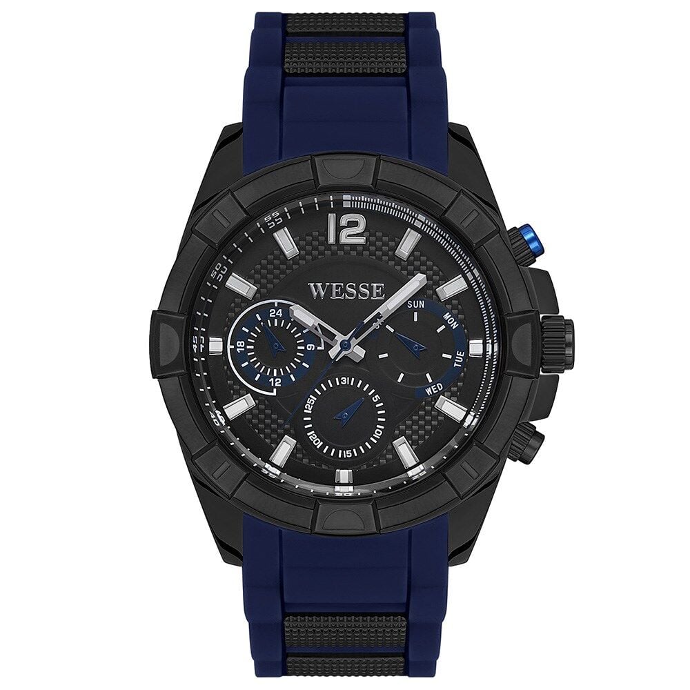 Wesse WWG401803 Quartz Silikon Siyah Kadran 46 mm Erkek Kol Saati
