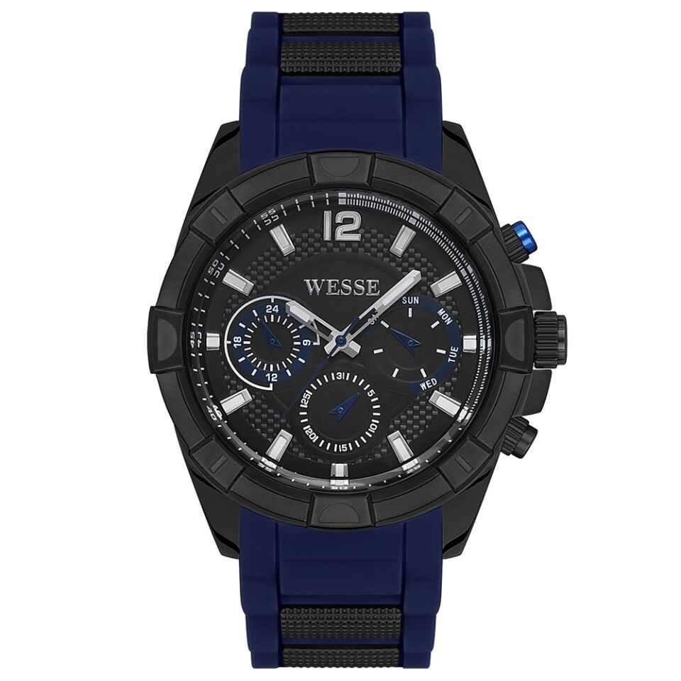 Wesse WWG401803 Quartz Silikon Siyah Kadran 46 mm Erkek Kol Saati