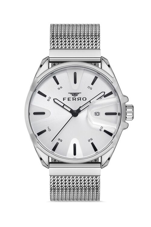 Ferro F11332C-A Çelik Gri 43 mm Erkek Kol Saati