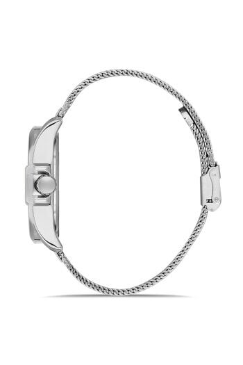 Ferro F11332C-A3 Hasır Çelik Gri Mavi Kadran 43 mm Erkek Kol Saati