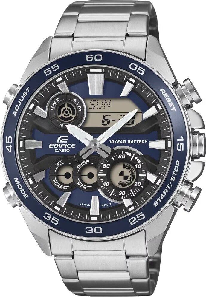 Casio Edifice ERA-130D-2ADF Quartz Çelik Gri Lacivert Kadran 10 ATM 46 mm Erkek Kol Saati