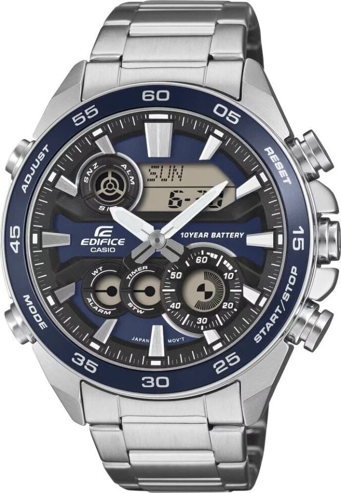 Casio Edifice ERA-130D-2ADF Quartz Çelik Gri Lacivert Kadran 10 ATM 46 mm Erkek Kol Saati