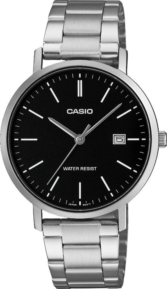 Casio MTP-VT05D-1EDF Quartz Çelik Gri Siyah Kadran 37 mm Erkek Kol Saati
