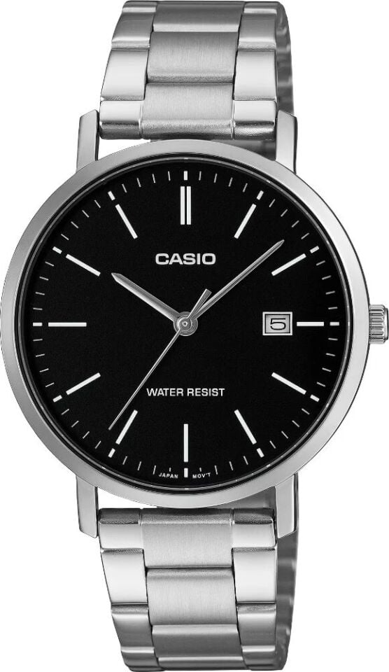 Casio MTP-VT05D-1EDF Quartz Çelik Gri Siyah Kadran 37 mm Erkek Kol Saati