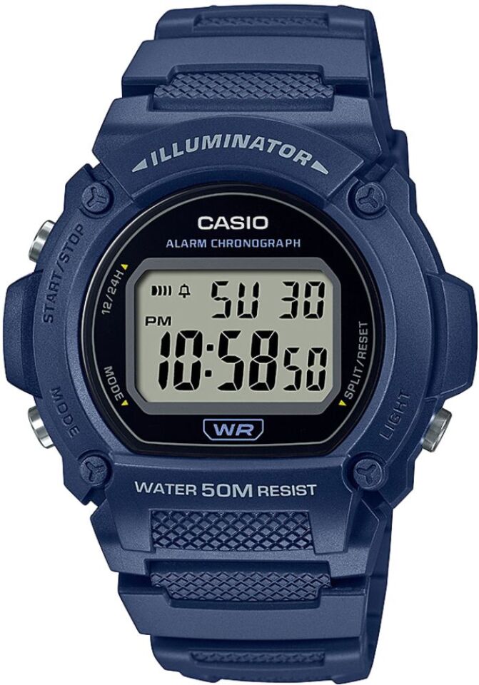 Casio W-219H-2AVDF Quartz Dijital Silikon Lacivert Organik Cam 47 mm Erkek Kol Saati