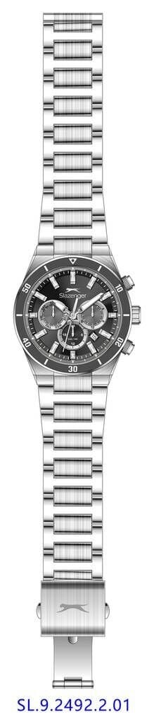Slazenger SL.09.2492.2.01 Quartz Çelik Gri Siyah Kadran 44 mm Erkek Kol Saati