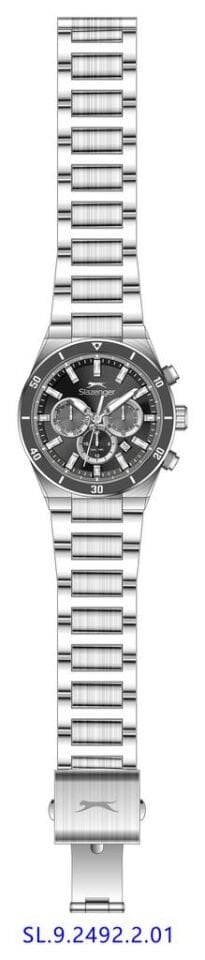 Slazenger SL.09.2492.2.01 Quartz Çelik Gri Siyah Kadran 44 mm Erkek Kol Saati