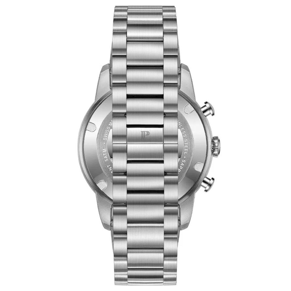 Jacques Philippe JPQGC6913X6 Swiss Made Quartz Çelik Gri Yeşil Kadran Safir Cam 42 mm Erkek Kol Saati