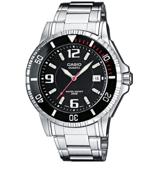 Casio MTD-1053D-1AVES Quartz Çelik Gri Siyah Kadran 20 ATM 43 mm Erkek Kol Saati