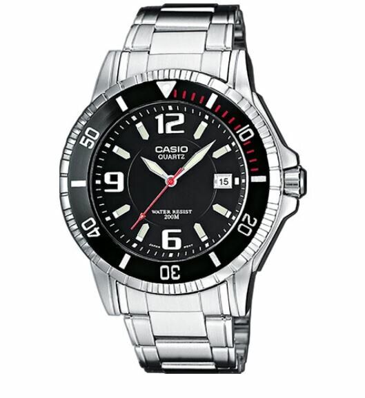 Casio MTD-1053D-1AVES Quartz Çelik Gri Siyah Kadran 20 ATM 43 mm Erkek Kol Saati