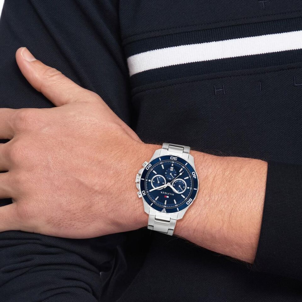 Tommy Hilfiger TH1792094 Quartz Çelik Gri Lacivert Kadran 43 mm Erkek Kol Saati