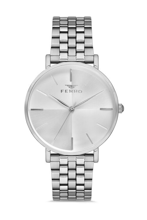 Ferro F21016A-A Gümüş Çelik Kordon 34 mm Kadın Kol Saati