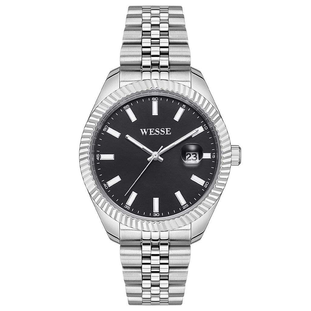 Wesse WWG208201 Quartz Çelik Gri Siyah Kadran 43 mm Erkek Kol Saati