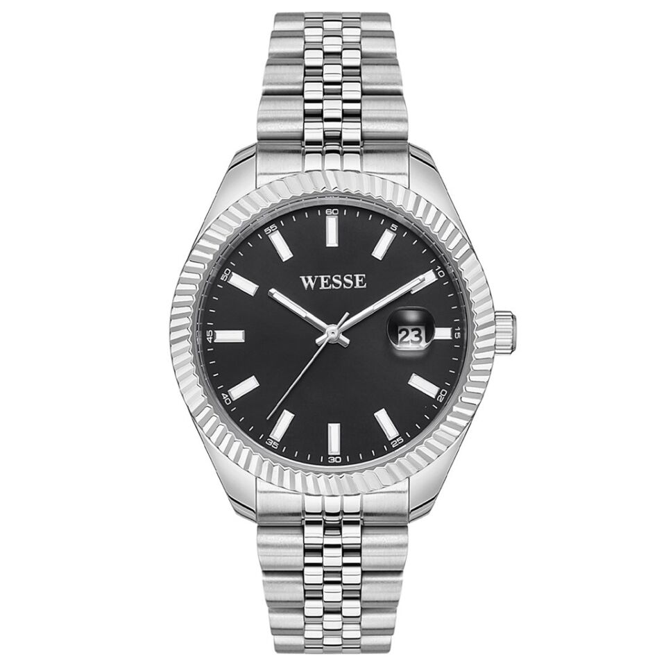 Wesse WWG208201 Quartz Çelik Gri Siyah Kadran 43 mm Erkek Kol Saati