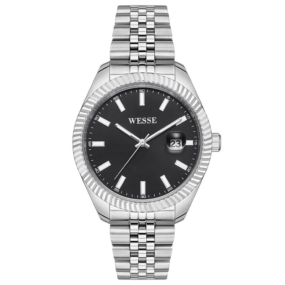 Wesse WWG208201 Quartz Çelik Gri Siyah Kadran 43 mm Erkek Kol Saati