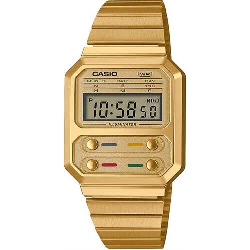 Casio A100WEG-9ADF 33 mm Çelik Kronolu Erkek Kol Saati