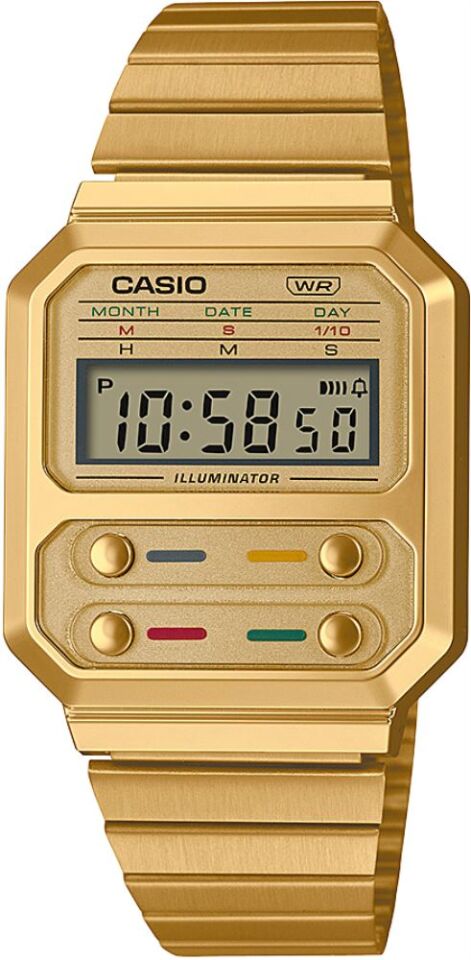 Casio A100WEG-9ADF 33 mm Çelik Kronolu Erkek Kol Saati