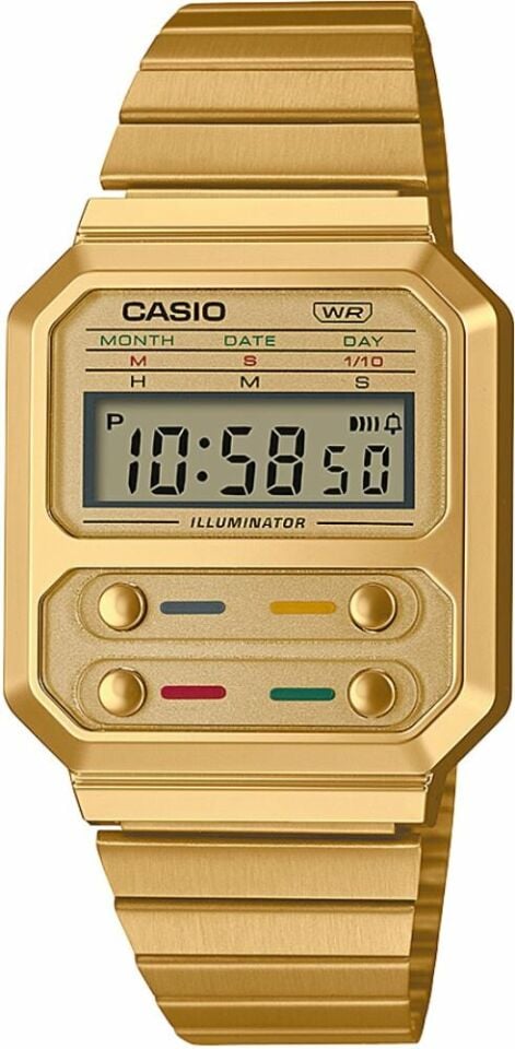 Casio A100WEG-9ADF 33 mm Çelik Kronolu Erkek Kol Saati